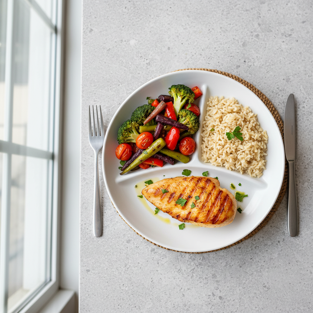 Balanced plate that decides the result of an intermittent fasting before and after