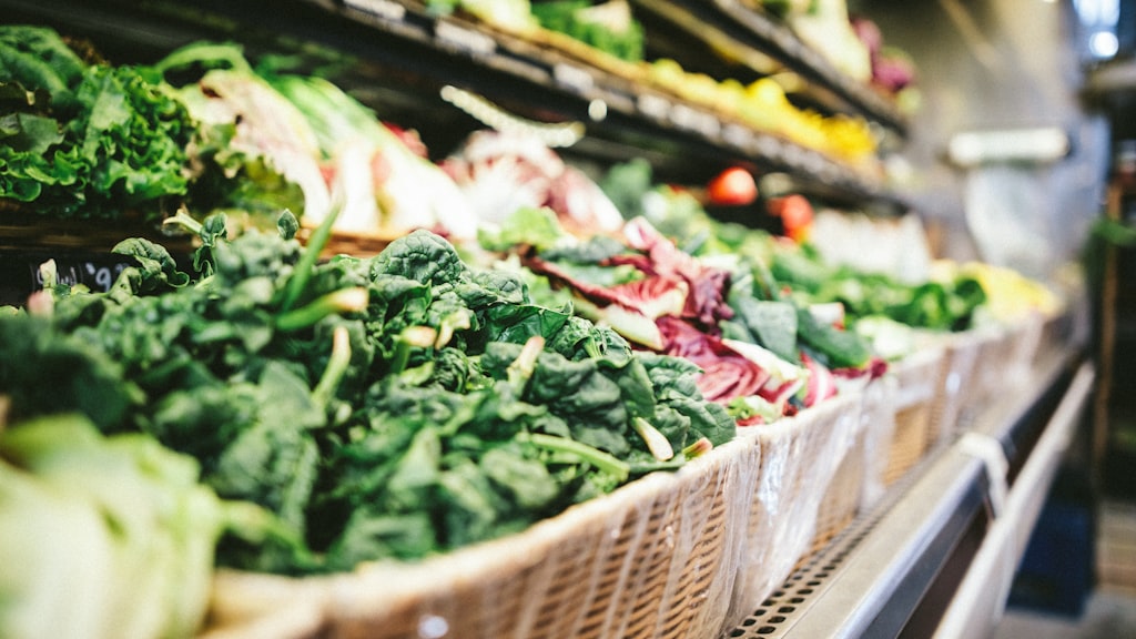 Fresh market produce and groceries for a weekly keto shopping list