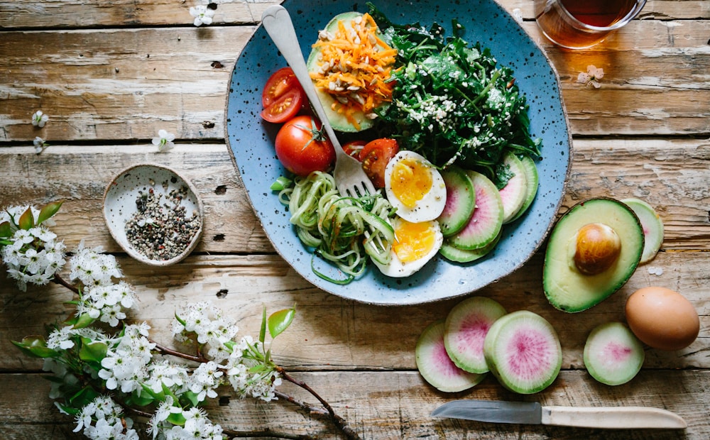 Healthy plate photographed by the patient in the photo food diary