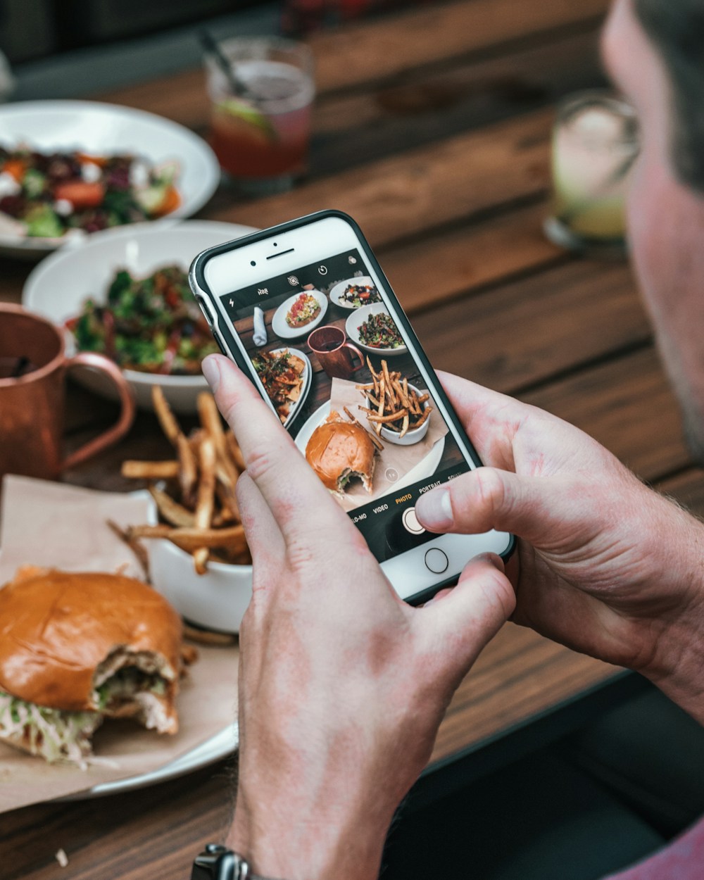 Logging a meal in a free calorie counter app on a phone